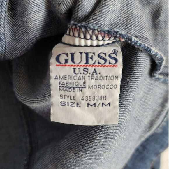 GUESS USA Y2K VINTAGE DENIM JEAN JACKET, sz MEDIUM - Picture 6 of 13